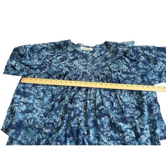 Free People We the Free Women's Cool Meadow Print Peasant Blouse Size M - Picture 6 of 12